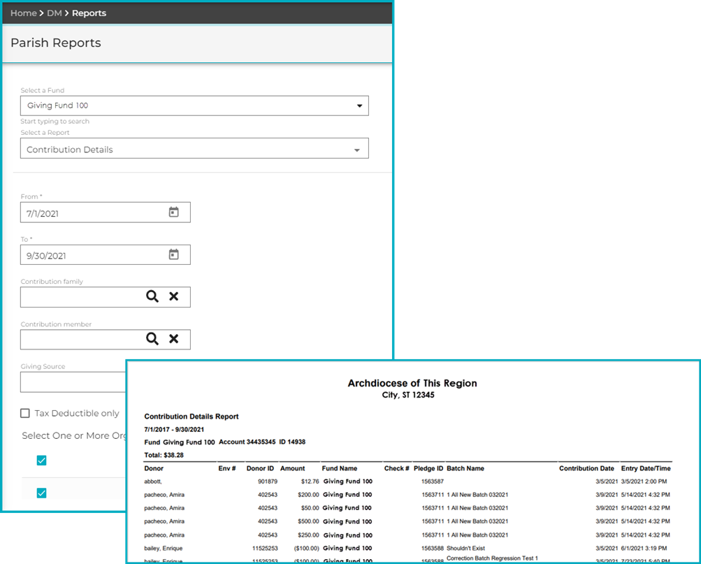 dm-reports-parish-reports-how-to-generate-a-parish-contribution